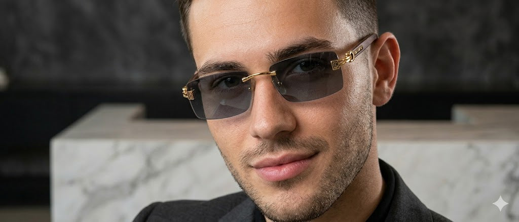 3-Piece Rimless Unbreakable Sunglasses for Men